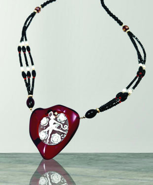 カメオ琥珀ネックレス CAN-824