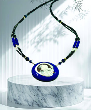 カメオ琥珀ネックレス CAN-826